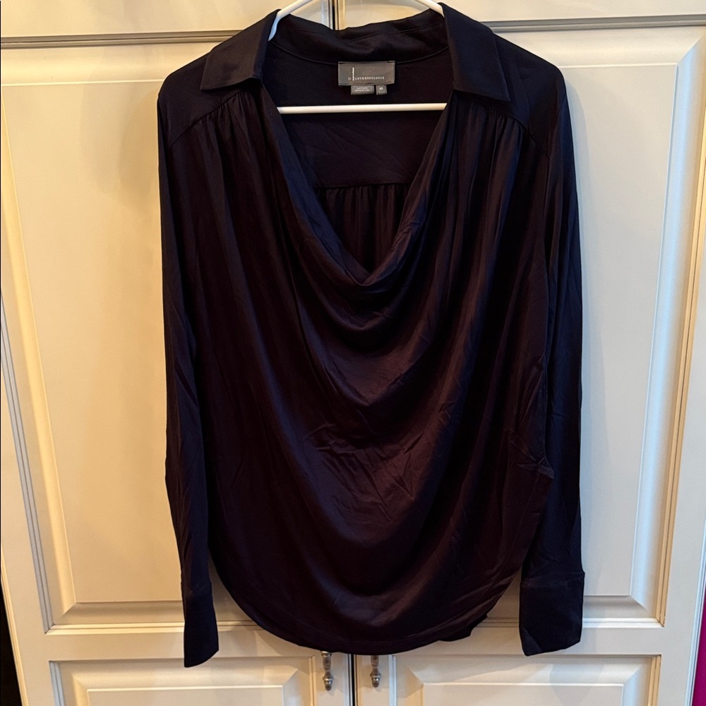 Anthropologie Navy Blouse